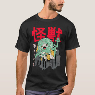 Camiseta Cidade do Ataque à Couve do Monstro Japonês Kaiju