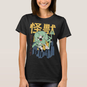 Camiseta Cidade do Ataque à Couve do Monstro Japonês Kaiju