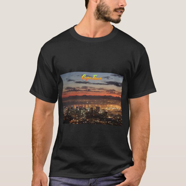 Camiseta Cidade do Cabo África do Sul à Noite (Frente)