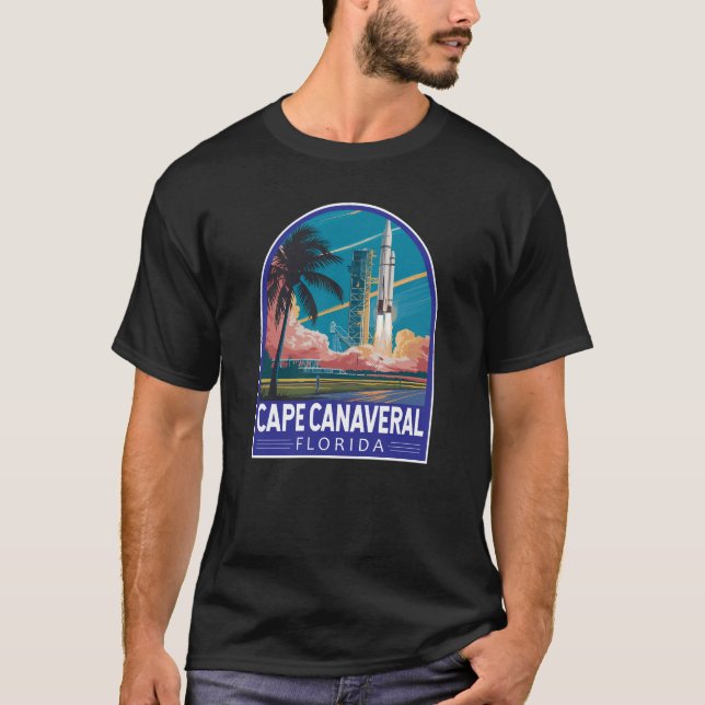 Camiseta Cidade do Cabo Canaveral da Flórida Viagem Art (Frente)