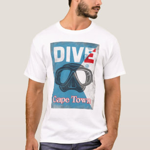 Camiseta Cidade do Cabo, Vintage Scuba, Máscara de mergulho