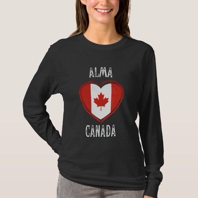 Camiseta Cidade do Canadá Flag Heart Alma (Frente)
