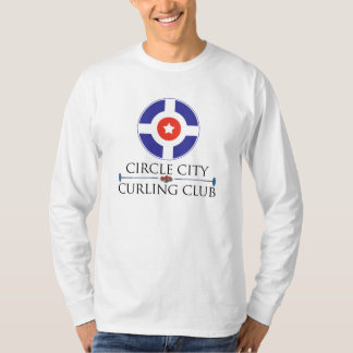 Camiseta Cidade do círculo que ondula - a Capa longa dos