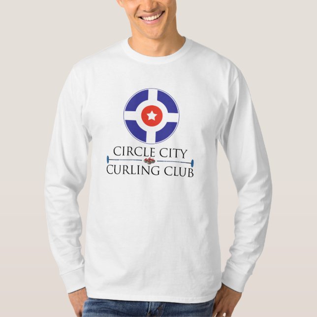 Camiseta Cidade do círculo que ondula - a Capa longa dos (Frente)