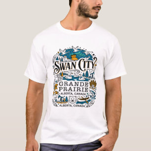 Camiseta Cidade do Cisne Grande Prairie Alberta Canadá Ilus
