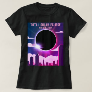 Camiseta CIDADE do eclipse solar total 8 de abril de 2024 l