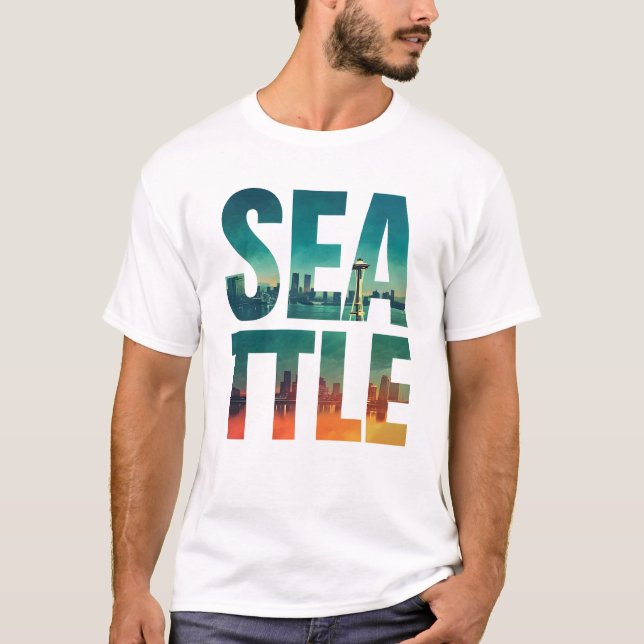 Camiseta Cidade do Estado de Washington Seattle (Frente)