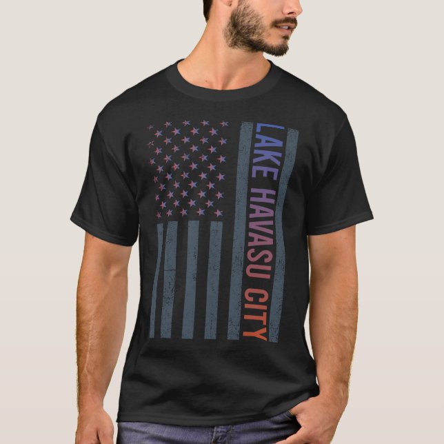 Camiseta Cidade do Lago Havasu, Bandeira Americana Gradient (Frente)