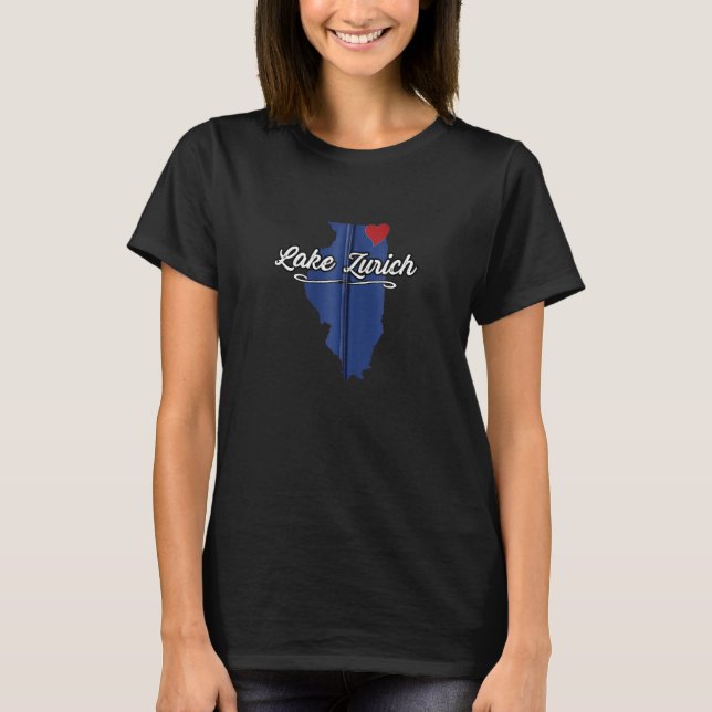 Camiseta Cidade Do Lago Zurich Illinois Il Merch Zip (Frente)