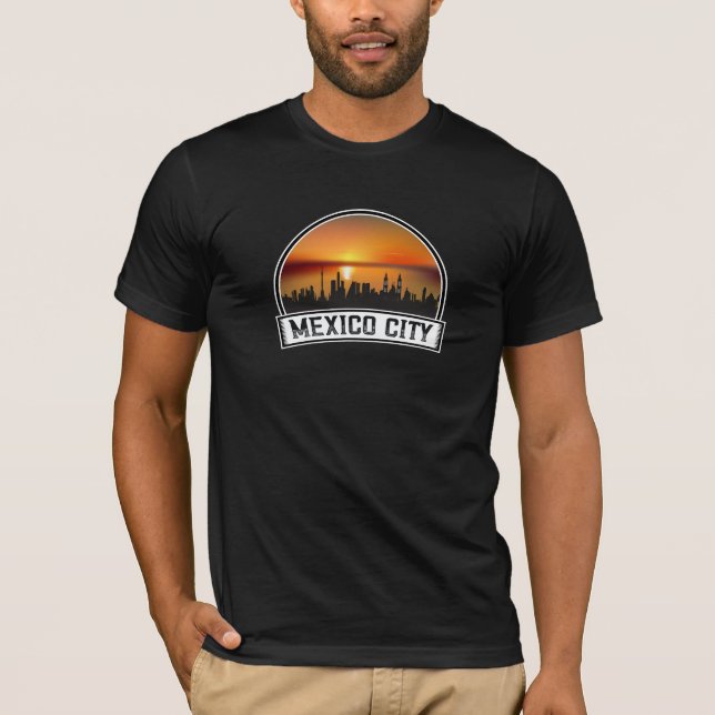 Camiseta Cidade do México CDMX Vintage Sunset Skyline (Frente)