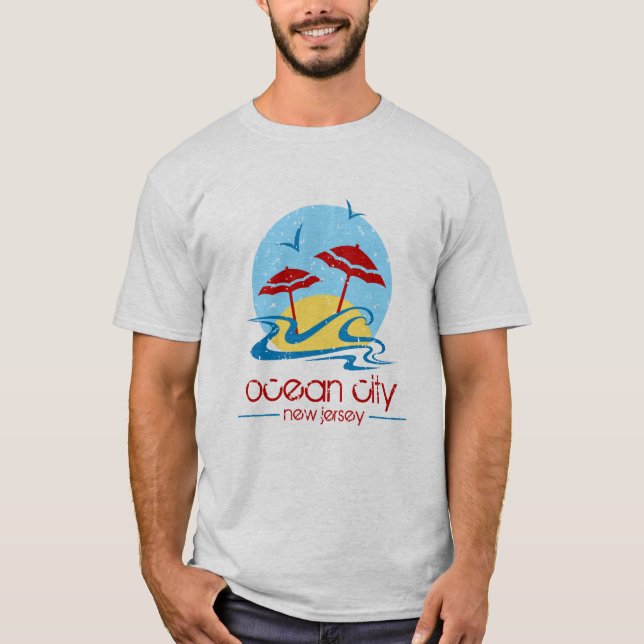 Camiseta Cidade do oceano, t-shirt de NJ (Frente)