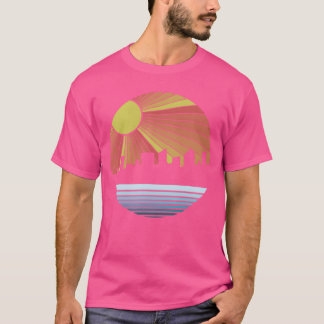 Camiseta Cidade do pôr do sol Silhueta Presente vintage
