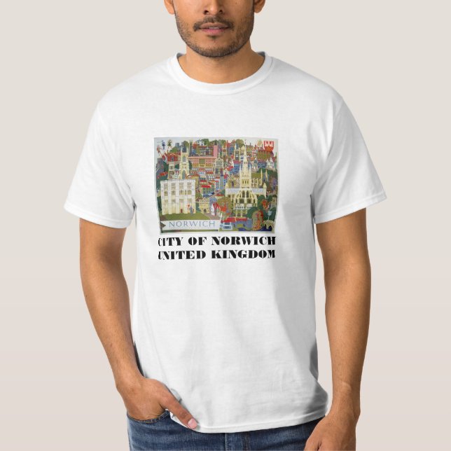CAMISETA CIDADE DO T-SHIRT DE NORWICH REINO UNIDO (Frente)