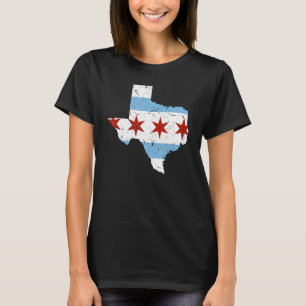 Camiseta Cidade do Texas Bandeira de Chicago Grunge Viajar