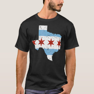 Camiseta Cidade do Texas Chicago Flag Grunge Viajando no Su