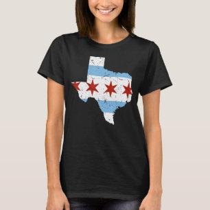 Camiseta Cidade do Texas Chicago Flag Grunge Viajando no Su