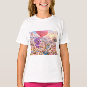 Camiseta Cidade do Urso Kawaii Roxo