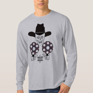 Camiseta cidade dobro de Dodge do crachá da arma do crâni