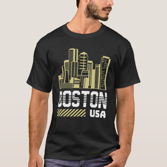 Camiseta Cidade dos EUA, Boston (Frente)