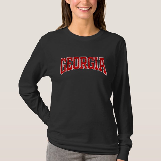 Camiseta Cidade dos EUA Geórgia Retro Padrão Hexagonal Amer (Frente)
