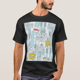 Camiseta Cidade dos quadrinhos: padrão vintage