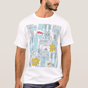 Camiseta Cidade dos quadrinhos: padrão vintage