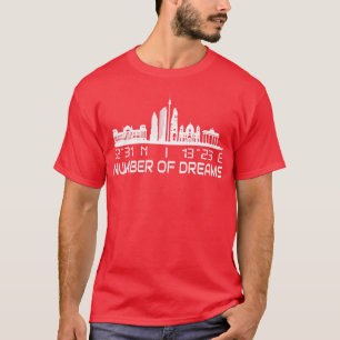 Camiseta Cidade dos Sonhos de Berlim Coordenadas GPS do Sky