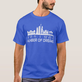Camiseta Cidade dos Sonhos de Berlim Coordenadas GPS do Sky