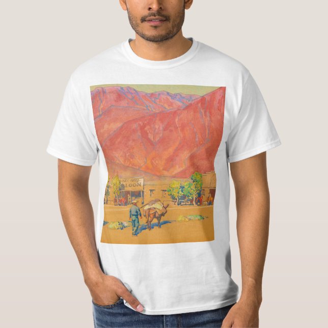 Camiseta Cidade e Cliff por Maynard Dixon (Frente)