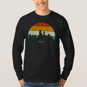 Camiseta Cidade em estilo retrô vintage no horizonte da cid