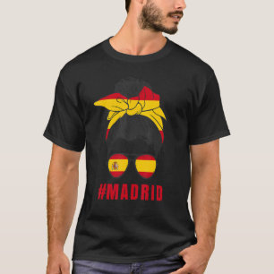 Camiseta Cidade Espanhola de Madrid Férias Bandeira da Espa