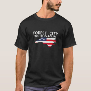 Camiseta Cidade Florestal Carolina do Norte EUA Estado Amér