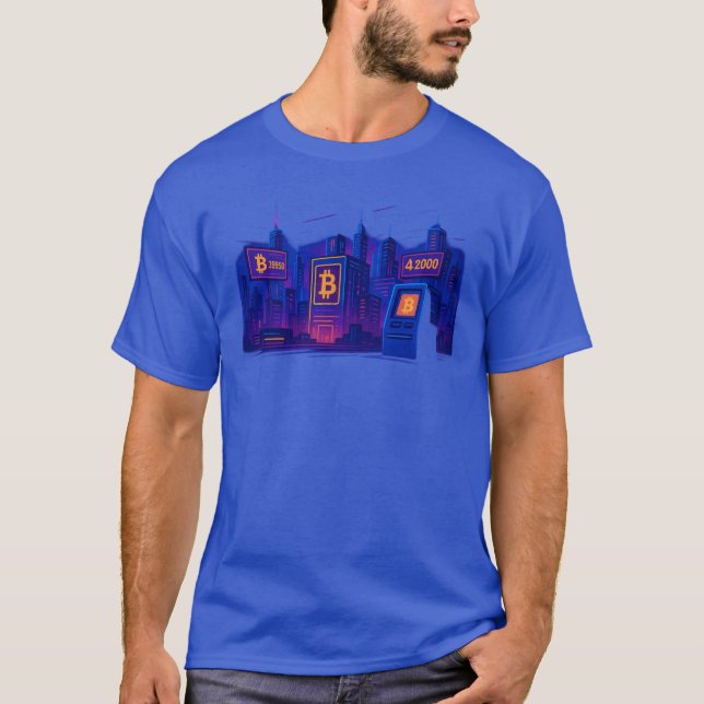 Camiseta Cidade Futurista do Bitcoin (Frente)