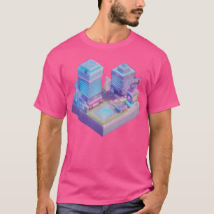Camiseta Cidade Futurista Isométrica engraçada