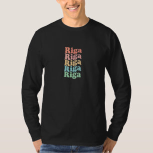 Camiseta Cidade Hippie Vintage dos anos 70 na Letônia Ret