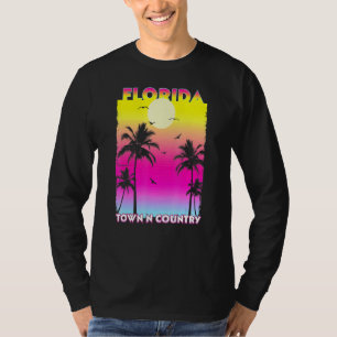 Camiseta Cidade N País Flórida Fl Summer Vintage Sunset