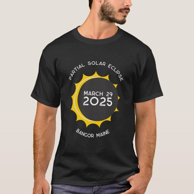 Camiseta Cidade Personalizada de Maine do Solar Eclipse 202 (Frente)