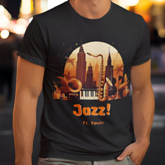 Camiseta Cidade Personalizada de Retro Jazz
