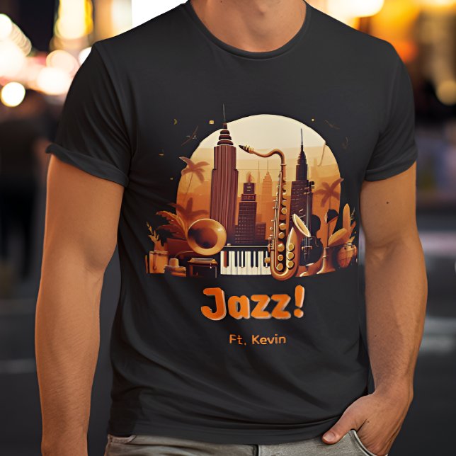 Camiseta Cidade Personalizada de Retro Jazz (Criador carregado)