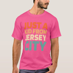 Camiseta Cidade Retro EUA Só Um Garoto De Nova Jersey Jerse
