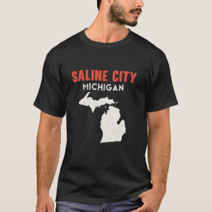 Camiseta Cidade salina Michigan Estado América, Viagem Mich