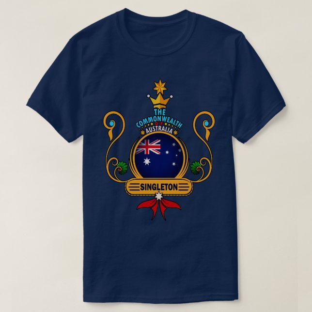 Camiseta Cidade Singleton, australiana Flag Souvenir (Frente do Design)