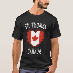 Camiseta Cidade St. Thomas Coração Bandeira Canadá