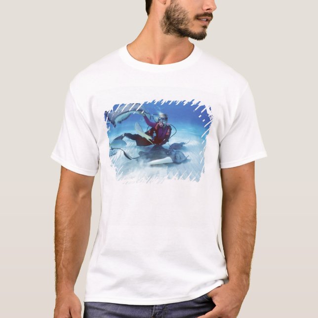 Camiseta Cidade Stingray, Grand Cayman, Ilhas Cayman, (Frente)