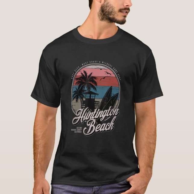 Camiseta Cidade Surf de praia de Huntington West Coastu2019 (Frente)