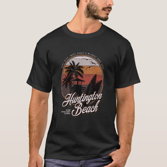Camiseta Cidade Surf de praia de Huntington West Coastu2019 (Frente)