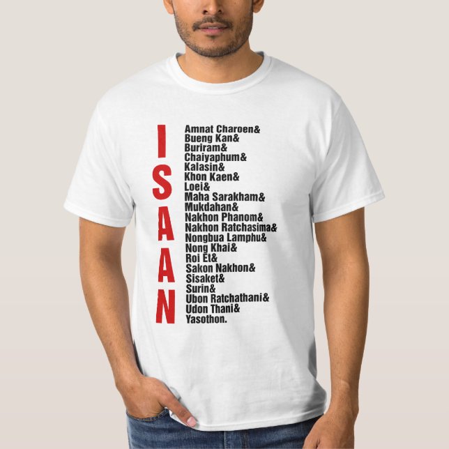 Camiseta Cidades de Isaan, Tailândia (Frente)