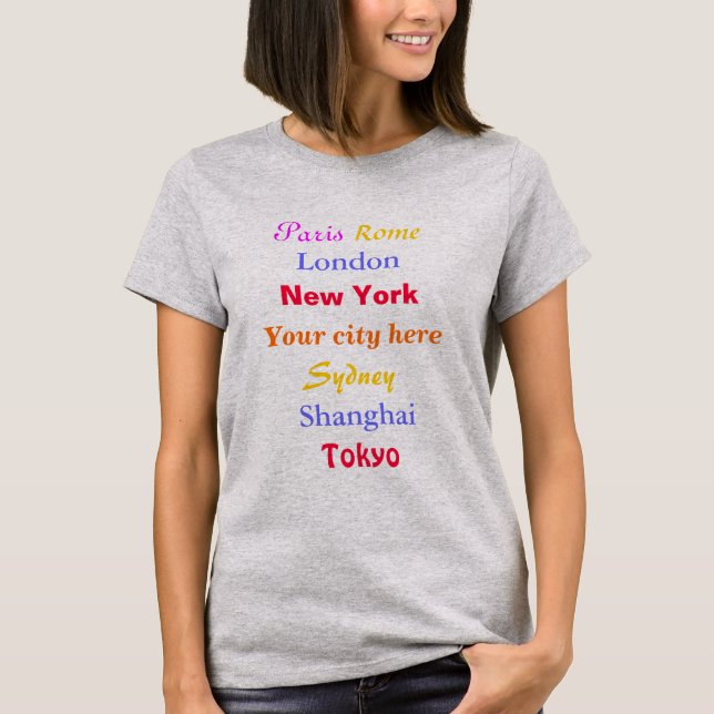 Camiseta Cidades do Mundo Engraçadas e Viagem da Minha Cida (Frente)