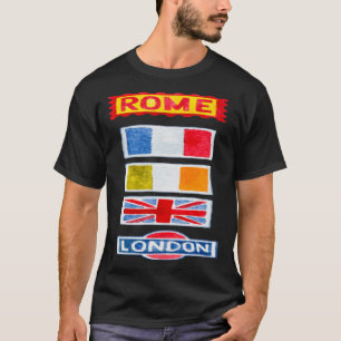 Camiseta Cidades e países ROMA ITÁLIA UK LONDON