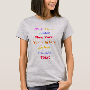 Camiseta Cidades engraçadas do mundo e meu viagem da cidad